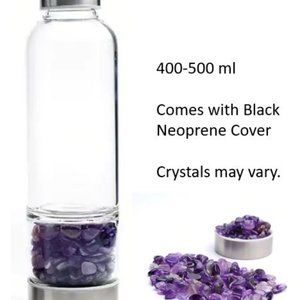 Crystal Healing Gem Stone Crystal Elixir Water Bottle With Sleeve